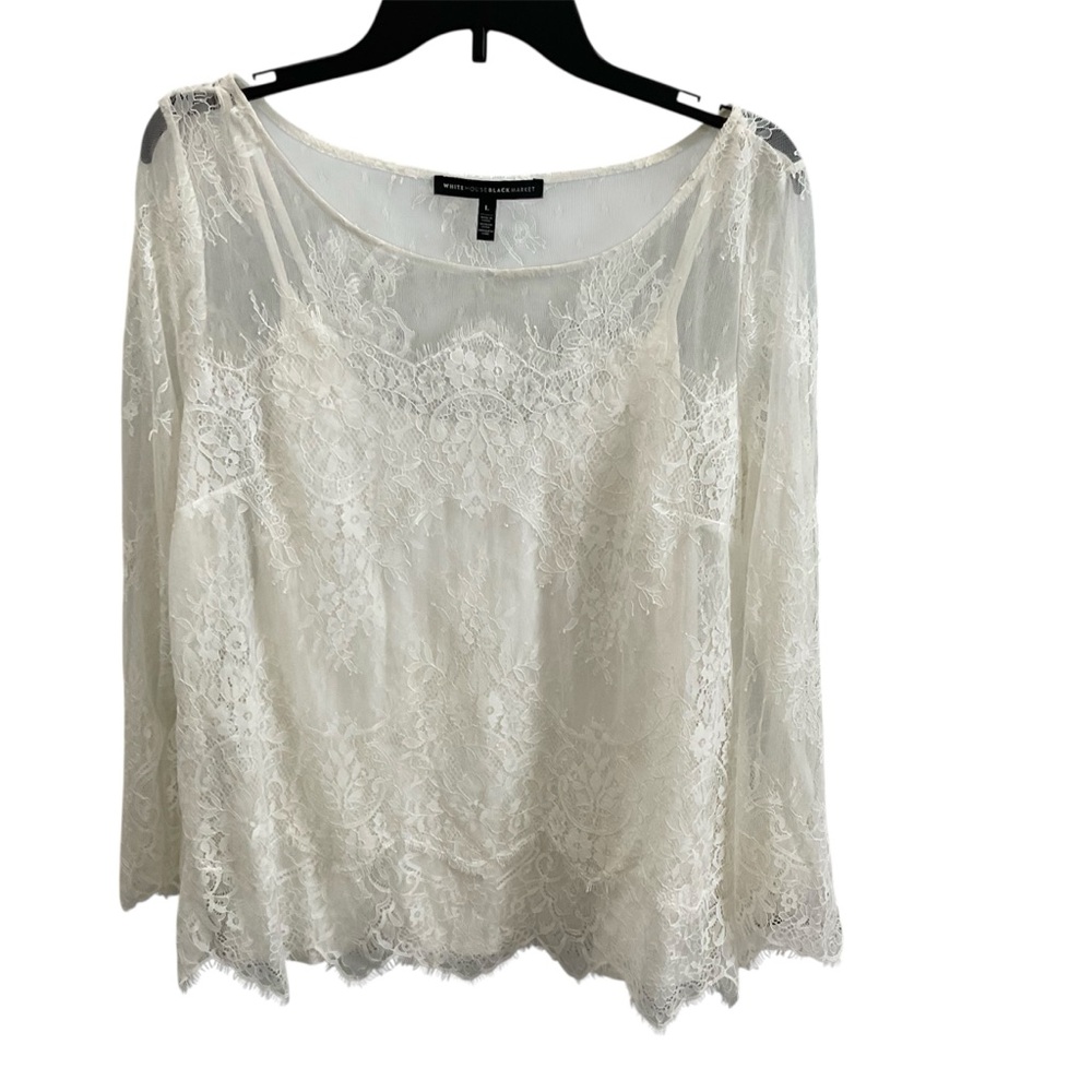 White House Black Market Ecru lace blouse